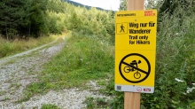 Mountainbiken, Radfahren verboten