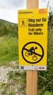 Mountainbiken, Radfahren verboten