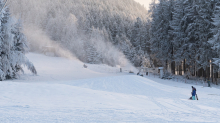 Schneekanonen / Zielschuss Olympiaabfahrt, Patscherkofel, Igls, Innsbruck, Tirol, Austria