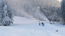 Schneekanonen / Zielschuss Olympiaabfahrt, Patscherkofel, Igls, Innsbruck, Tirol, Austria