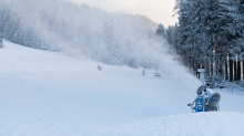 Schneekanonen / Zielschuss Olympiaabfahrt, Patscherkofel, Igls, Innsbruck, Tirol, Austria