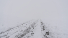 Winterwanderweg im Nebel