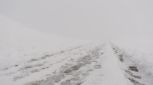 Winterwanderweg im Nebel