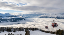 Nebeldecke über dem Inntal, Tirol, Austria