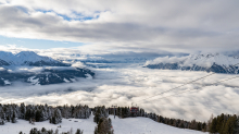 Nebeldecke über dem Inntal, Tirol, Austria