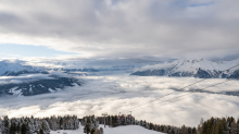 Nebeldecke über dem Inntal, Tirol, Austria
