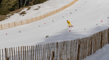 Skirennläufer beim Filmdreh für den Kinofilm: Klammer / Patscherkofel, Tirol, Austria