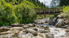 Gebirgsbach / Falggasanerbach im Arztal, Ellbögen, Tirol, Österreich