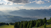 Blick vom Patscherkofel nach Innsbruck, Tirol, Österreich