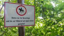 Reitverbot-Tafel / Aldrans, Tirol, Österreich