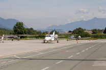 Privatflugzeug am Flughafen Innsbruck, Tirol, Österreich