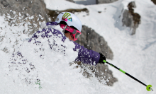 Skifahrer im Tiefschnee / Nordkette Innsbruck, Tirol, Österreich