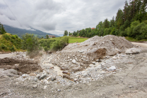 Murenabgang nach Unwetter in Mieders im Stubaital, Stubai, Tirol, Österreich