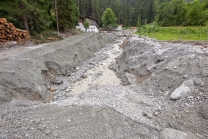 Murenabgang nach Unwetter in Mieders im Stubaital, Stubai, Tirol, Österreich