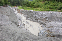 Murenabgang nach Unwetter in Mieders im Stubaital, Stubai, Tirol, Österreich