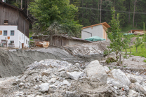 Murenabgang nach Unwetter in Mieders im Stubaital, Stubai, Tirol, Österreich