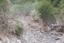 Murenabgang nach Unwetter in Mieders im Stubaital, Stubai, Tirol, Österreich