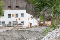 Murenabgang nach Unwetter in Mieders im Stubaital, Stubai, Tirol, Österreich