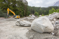 Murenabgang nach Unwetter in Mieders im Stubaital, Stubai, Tirol, Österreich