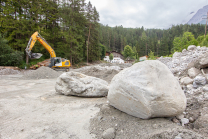 Murenabgang nach Unwetter in Mieders im Stubaital, Stubai, Tirol, Österreich