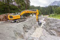 Murenabgang nach Unwetter in Mieders im Stubaital, Stubai, Tirol, Österreich