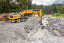 Murenabgang nach Unwetter in Mieders im Stubaital, Stubai, Tirol, Österreich