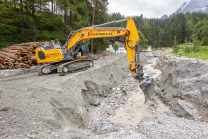 Murenabgang nach Unwetter in Mieders im Stubaital, Stubai, Tirol, Österreich