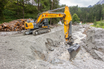 Murenabgang nach Unwetter in Mieders im Stubaital, Stubai, Tirol, Österreich