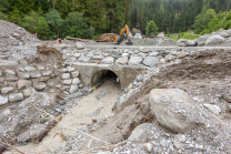 Murenabgang nach Unwetter in Mieders im Stubaital, Stubai, Tirol, Österreich