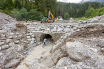 Murenabgang nach Unwetter in Mieders im Stubaital, Stubai, Tirol, Österreich