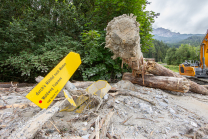 Murenabgang nach Unwetter in Mieders im Stubaital, Stubai, Tirol, Österreich