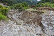 Murenabgang nach Unwetter in Mieders im Stubaital, Stubai, Tirol, Österreich