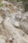 Murenabgang nach Unwetter in Mieders im Stubaital, Stubai, Tirol, Österreich