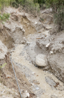 Murenabgang nach Unwetter in Mieders im Stubaital, Stubai, Tirol, Österreich