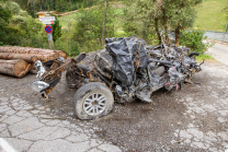 Murenabgang nach Unwetter in Mieders im Stubaital, Stubai, Tirol, Österreich