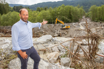 Murenabgang nach Unwetter in Mieders im Stubaital, Stubai, Tirol, Österreich