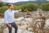 Murenabgang nach Unwetter in Mieders im Stubaital, Stubai, Tirol, Österreich