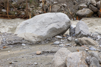 Murenabgang nach Unwetter in Mieders im Stubaital, Stubai, Tirol, Österreich