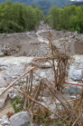 Murenabgang nach Unwetter in Mieders im Stubaital, Stubai, Tirol, Österreich