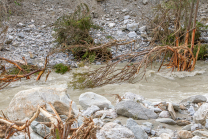 Murenabgang nach Unwetter in Mieders im Stubaital, Stubai, Tirol, Österreich