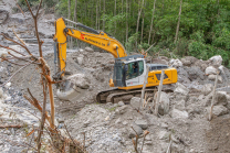 Murenabgang nach Unwetter in Mieders im Stubaital, Stubai, Tirol, Österreich