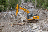 Murenabgang nach Unwetter in Mieders im Stubaital, Stubai, Tirol, Österreich