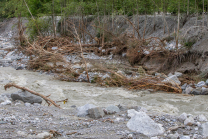 Murenabgang nach Unwetter in Mieders im Stubaital, Stubai, Tirol, Österreich